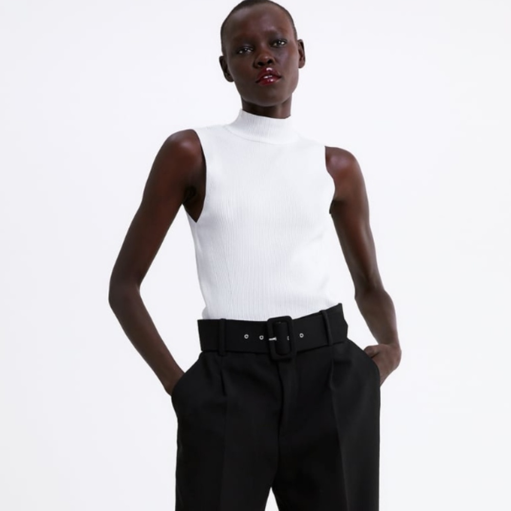 NWT Zara High-Waisted Belted Pants